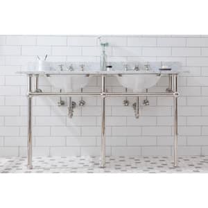 Embassy 60 in. Brass Washstand Legs and Connectors in Polished Nickel PVD