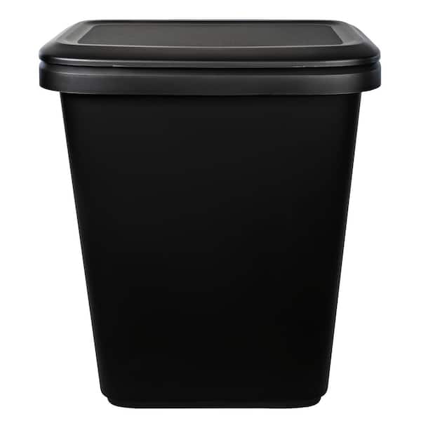 Hefty 13.3 Gallon Trash Can, Plastic Touch Top Kitchen Trash Can, Black