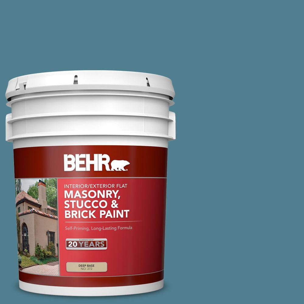 5 gal. #BXC-36 Aegean Blue Flat Interior/Exterior Masonry, Stucco and Brick