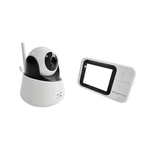 3.5 in. LCD Baby Monitor with Camera, Audio and Night Vision in White