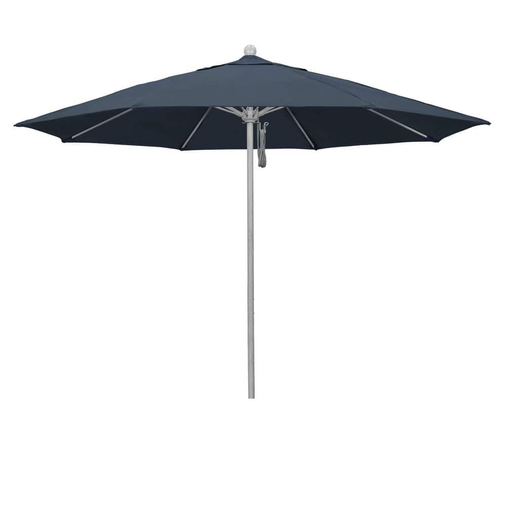 11 ft. Grey Woodgrain Aluminum Market Patio Umbrella with Fiberglass Ribs Pulley Lift in Sapphire Pacifica price history on PriceWatchPro