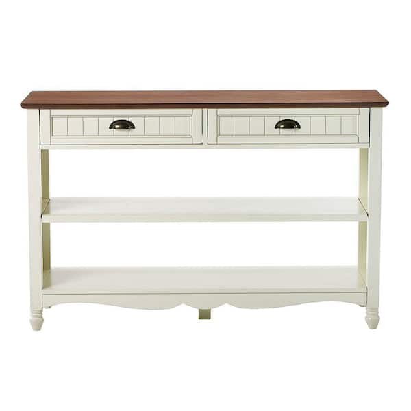 Unbranded 47 in. W Southport Ivory and Oak Console Table