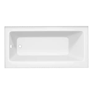 Saba 60 in. x 30 in. Soaking Bathtub with Left Drain in White