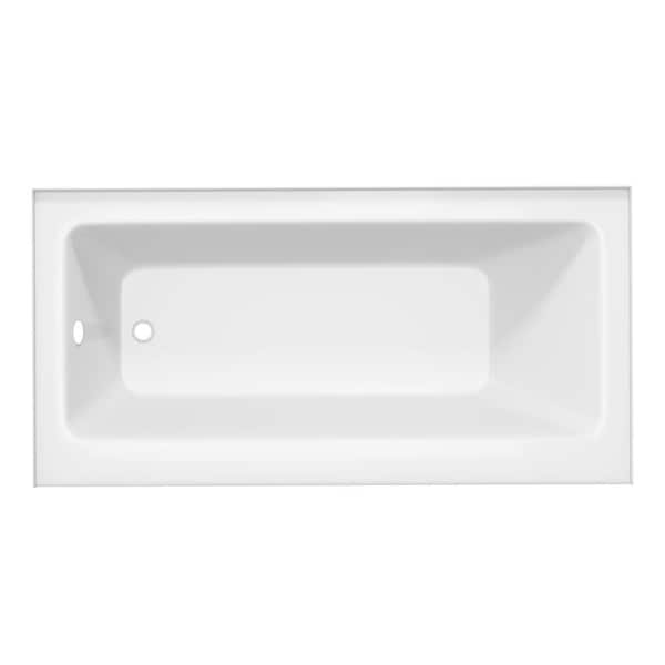 ANZZI Saba 60 in. x 30 in. Soaking Bathtub with Left Drain in White