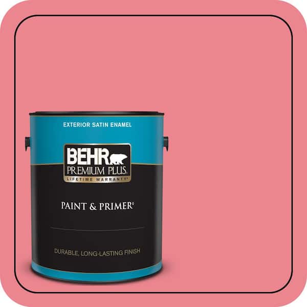 BEHR PREMIUM PLUS 1 gal. #130B-5 Bridesmaid Satin Enamel Exterior Paint & Primer