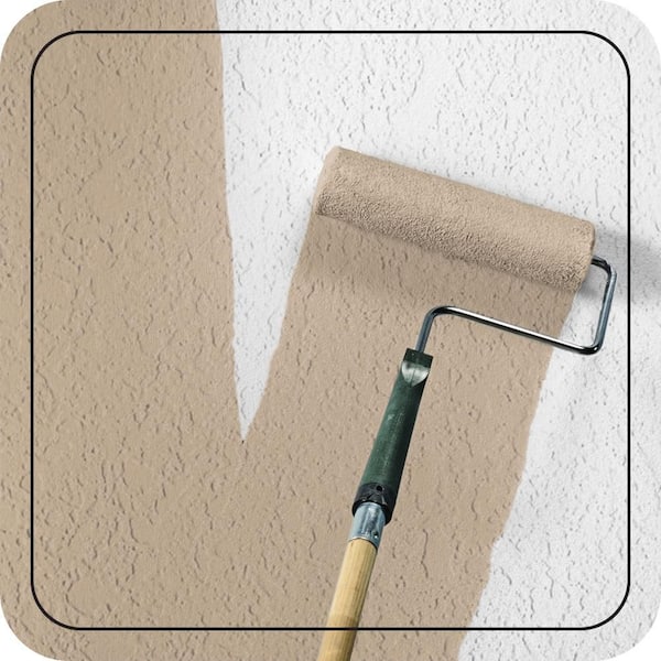 5 gal. #PPU4-07 Mushroom Bisque Satin Interior/Exterior Masonry, Stucco and Brick Paint