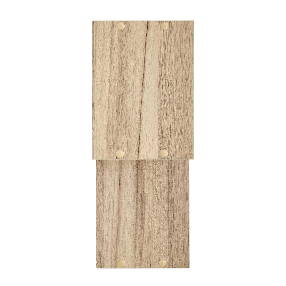 Chestnut Light Wood Floating Wall Shelf with Cubby Holes