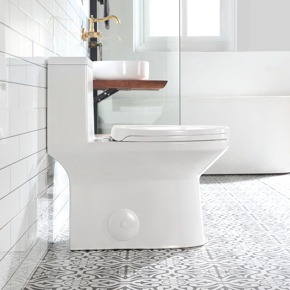 White Ceramic Elongated Dual Flush High Efficiency Toilet