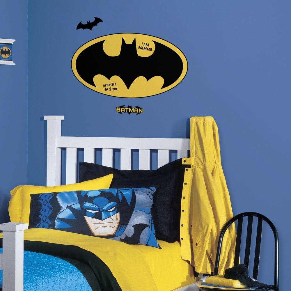 RoomMates 5 in. x 19 in. Batman Logo Dry Erase Peel and Stick Giant Wall  Decal RMK2623SLM - The Home Depot