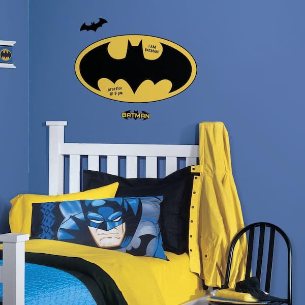 RoomMates 5 in. x 19 in. Batman Logo Dry Erase Peel and Stick Giant Wall Decal