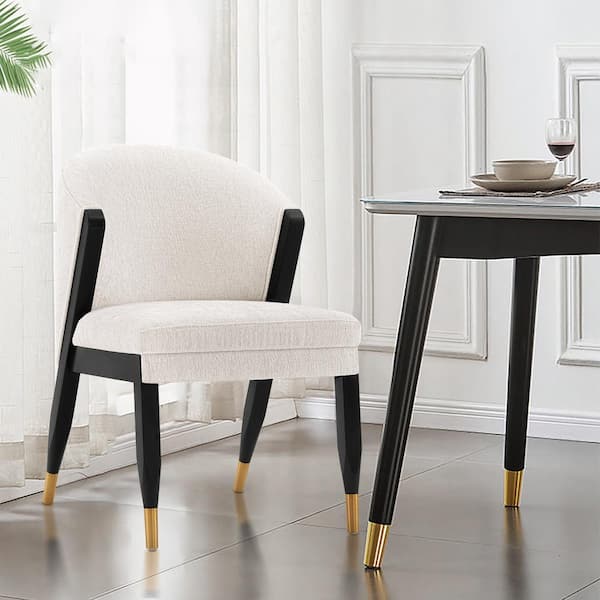 Manhattan Comfort Ola Cream Modern Chenille Upholstered Dining Chair