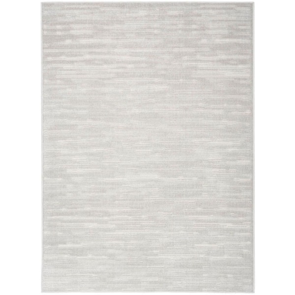 Nourison Casual Light Grey 5 ft. x 7 ft. Abstract Contemporary Area Rug