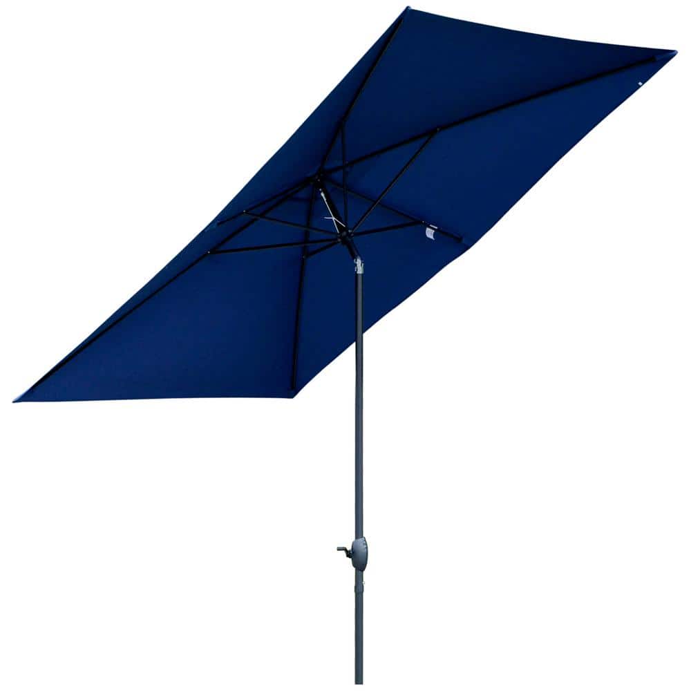 Outsunny 6.6 ft. x 10 ft. Rectangular Outdoor Market Patio Umbrella