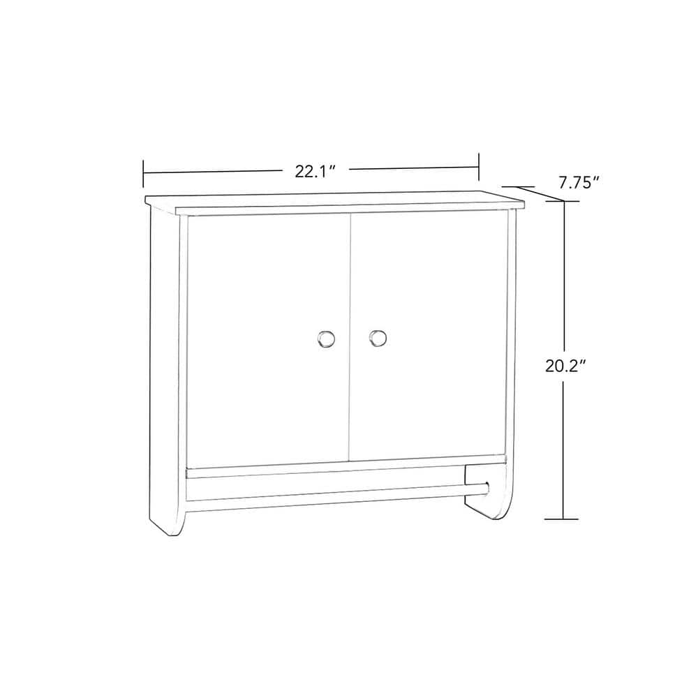 White Two-Door Wall Mounted Medicine Cabinet with Towel Bar