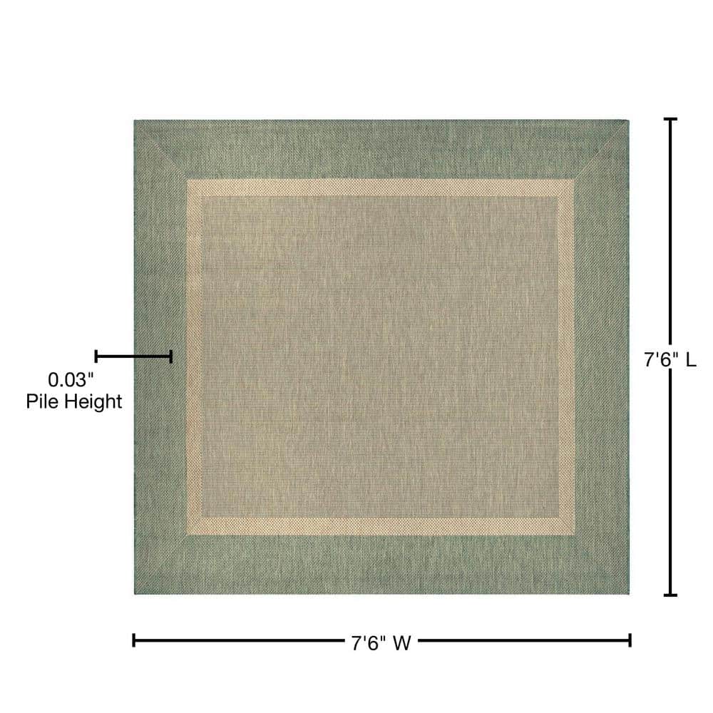 Coastal Breeze Blue Flat Woven 90" Square Synthetic Rug
