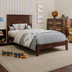 Nantucket Walnut Brown Solid Wood Frame Twin Low Profile Platform Bed