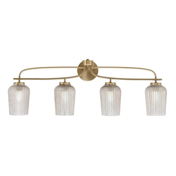 Unbranded Olympia 36.75 in. 4-Light New Age Brass Vanity Light