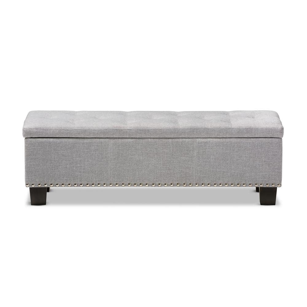 Baxton Studio Hannah Light Gray Bench 28862-7050-HD - The Home Depot