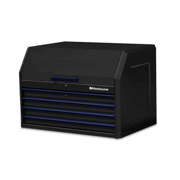 36 in. x 24 in. 4-Drawer Tool Top Chest with Power and USB Outlets in Black and Blue 36 in. x 24 in. 4-Drawer Tool Top Chest with Power and USB Outlets in Black and Blue