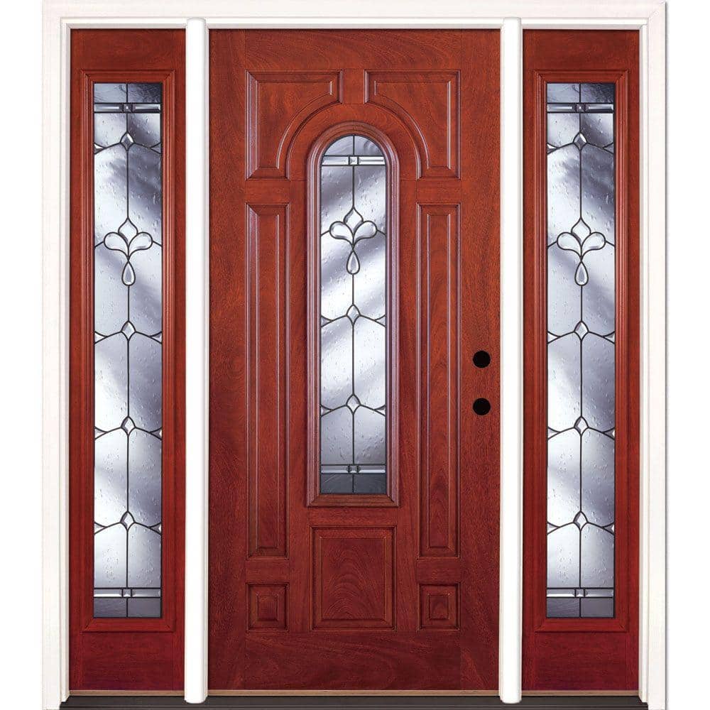63.5 in.x81.625in.Carmel Patina Center Arch Lt Stained Cherry Mahogany Lt-H