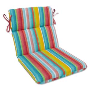 Stripe Outdoor/Indoor 21 in W x 3 in H Deep Seat, 1-Piece Chair Cushion with Round Corners in Multicolored Dina