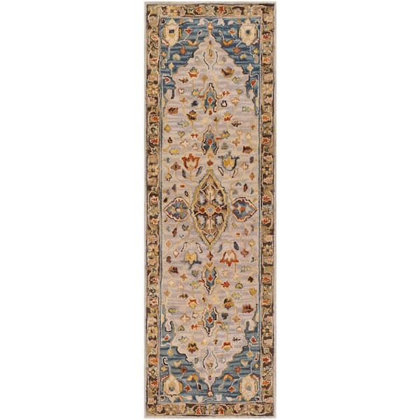 Livabliss Artemis Dark Blue Medallion 3 ft. x 8 ft. Indoor Runner Area Rug
