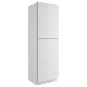 30 in. W x 24 in. D x 96 in. H in Shaker White Plywood Ready to Assemble Floor Wall Pantry Kitchen Cabinet