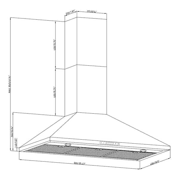 Golden Vantage 30 in. 217 CFM Convertible Black Painted Stainless Steel  Wall Mount Range Hood with LED and Carbon Filters RH0474 - The Home Depot