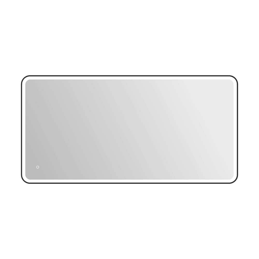 36 in. W x 72 in. H Rectangle Framed LED Wall Mirror in Black price history on PriceWatchPro