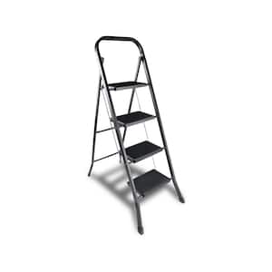 4-Step Steel Folding Step Stool Ladder with Wide Anti-Slip Pedal 330 lbs. Load Capacity