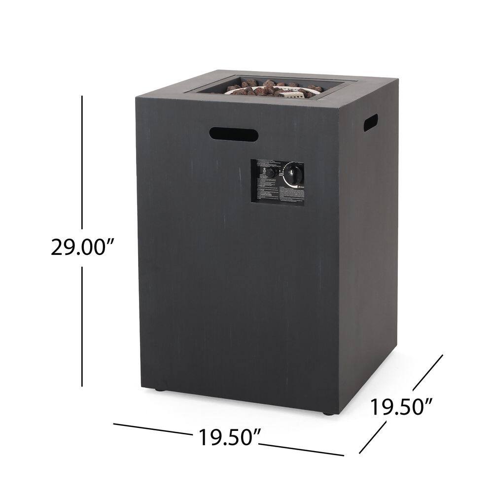 Sleek Black Metal 30,000 BTU Propane Fire Pit Table