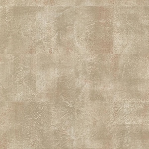 Azoic Copper Brushstroke Squares Coral/Gold Wallpaper Sample