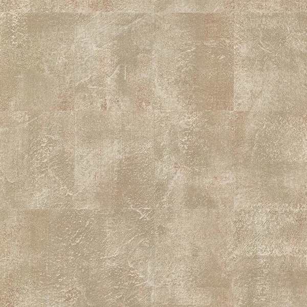 Brewster Azoic Copper Brushstroke Squares Coral/Gold Wallpaper Sample