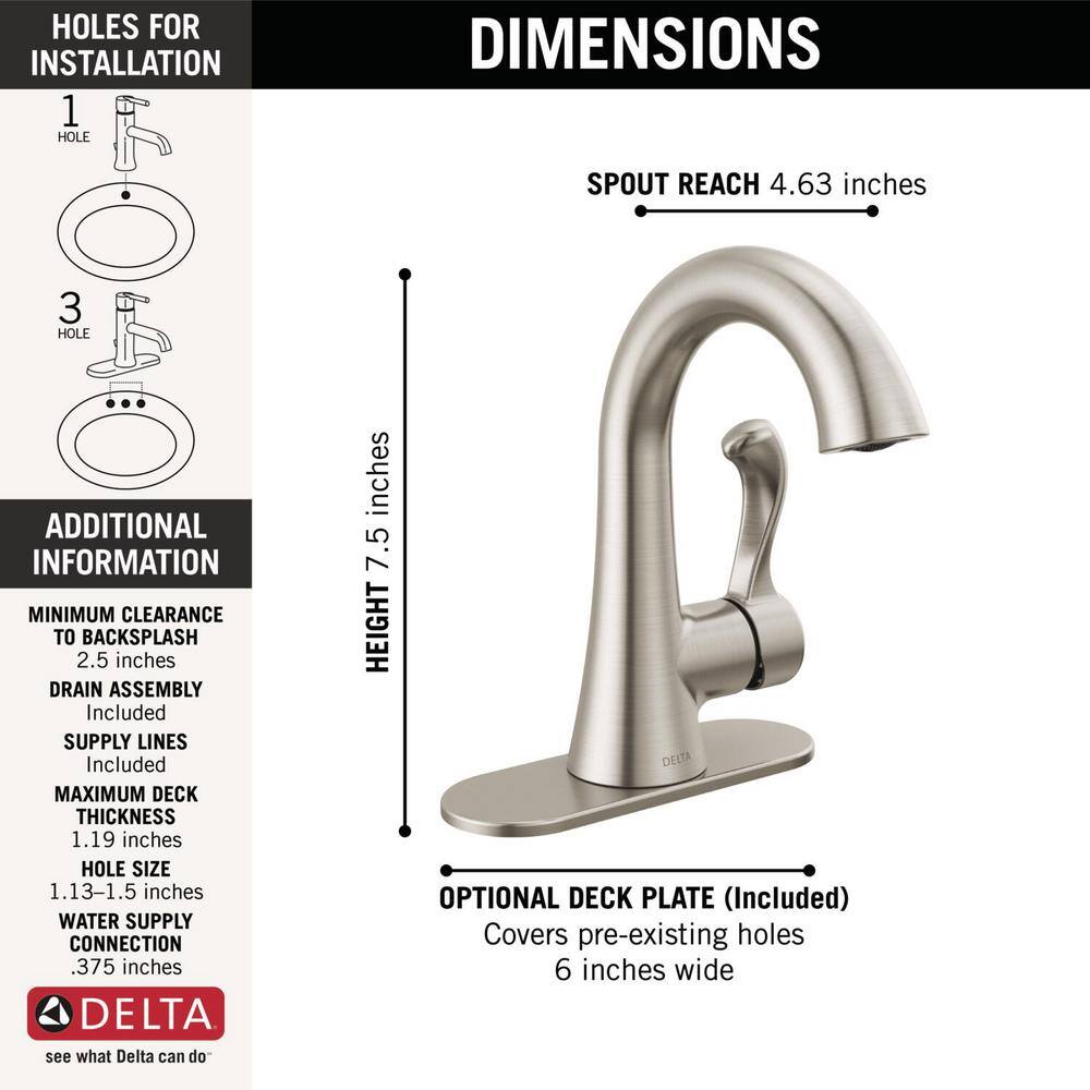 Esato SpotShield Brushed Nickel Single Hole Bathroom Faucet