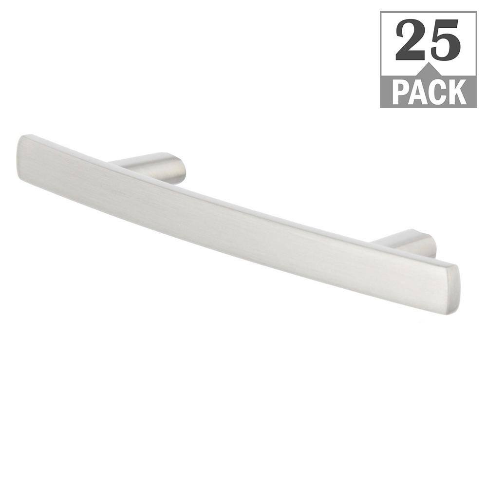 Contemporary Beam 3 in. (76 mm) Satin Nickel Classic Cabinet Pull (25-Pack)