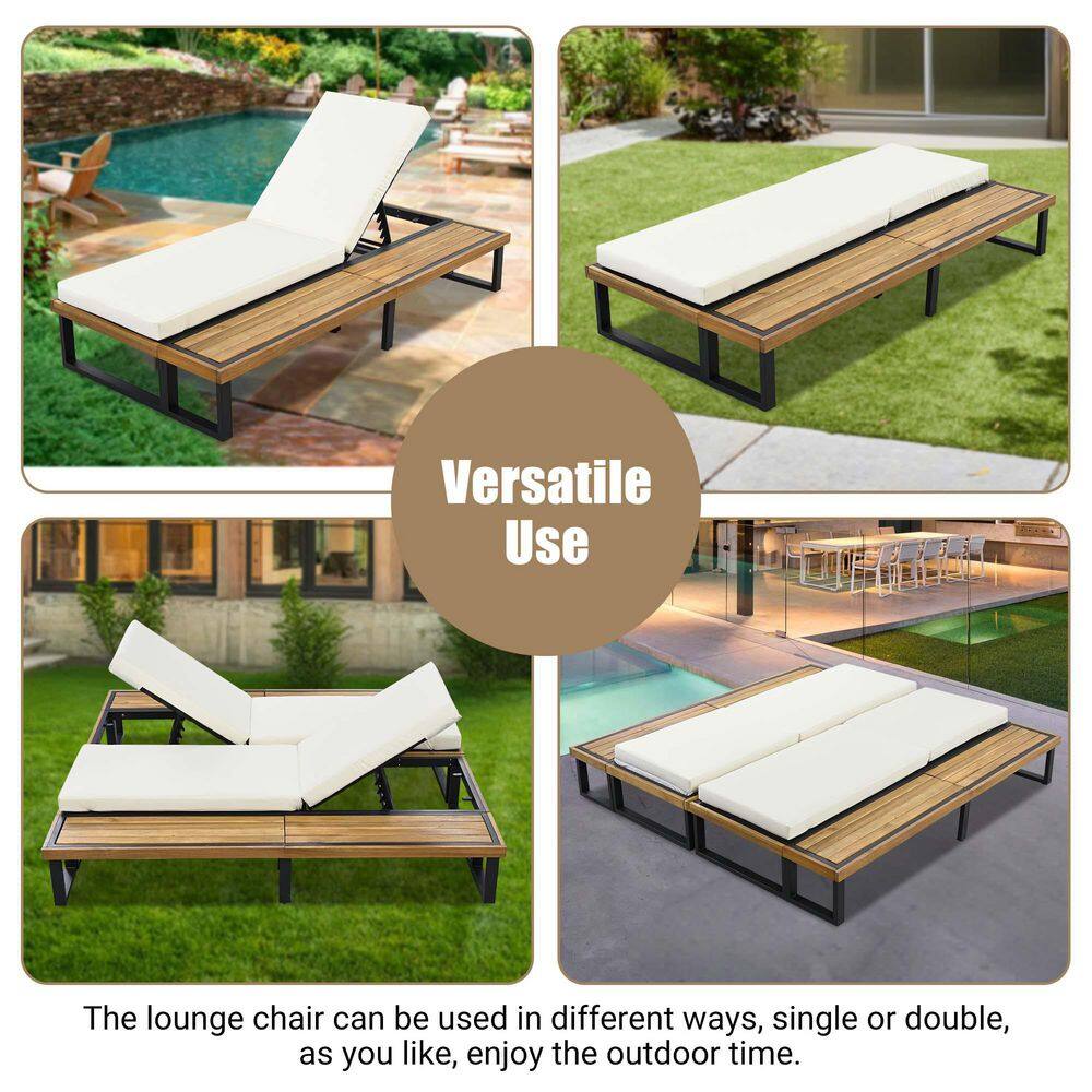 Versatile use of the lounge chair in different outdoor settings.