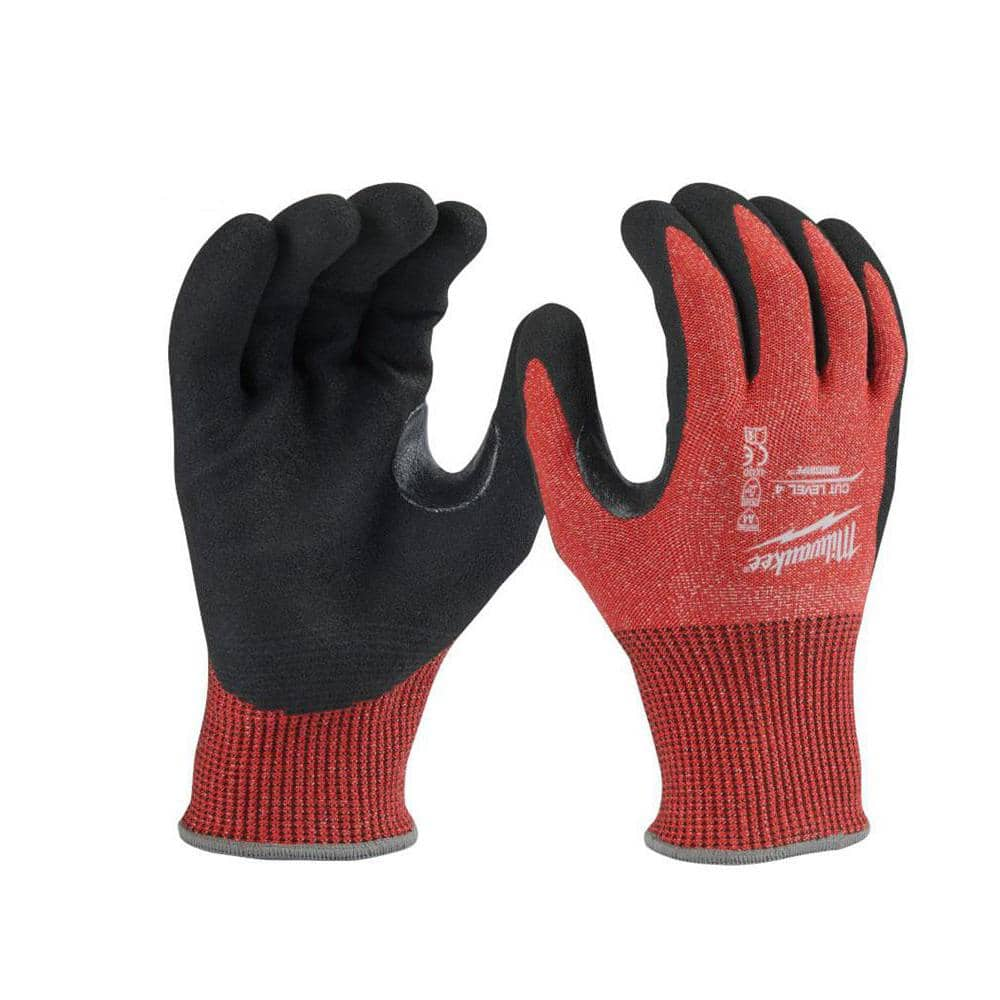 Milwaukee X-Large Red Nitrile Level 4 Cut Resistant Dipped Work Gloves  48-22-8948 - The Home Depot