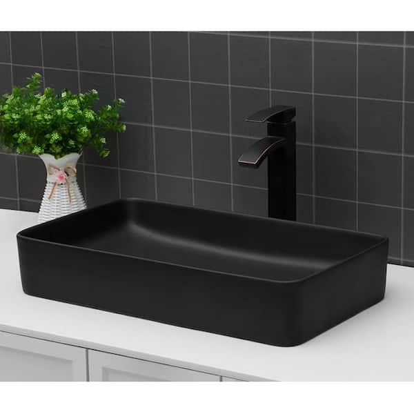 Boyel Living 18 in. x 14 in. Vessel Sink Rectangle Undermount Bathroom Sink White Boyel Living 18 in. x 14 in. Vessel Sink Rectangle Undermount Bathroom Sink White