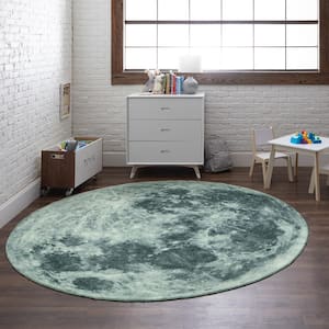 Moon Gray 5 ft. Round Area Rug
