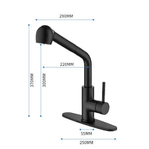 Zayd Single Handle Kitchen Sink Faucet with Pull Down Sprayer in Matte Black
