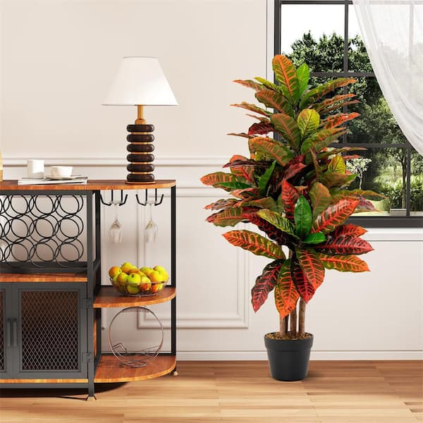 Reviews for HONEY JOY 40 in. Tall Artificial Croton Plant with