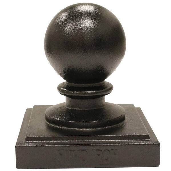 NUVO IRON 6 in. x 6 in. Black Aluminum Ornamental Ball Post Cap (12-Pack)