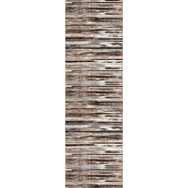 Rug Branch Montage Beige 2 ft. 8 in. x 8 ft. (3 ft. x 8 ft.) Modern Abstract Runner Area Rug