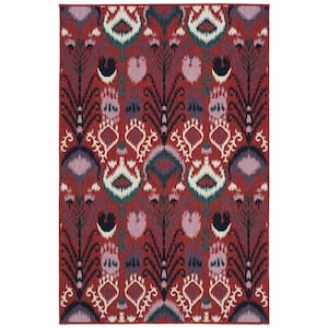 Bitki Collection Red 1'11" x 3'7" Rectangle Residential Indoor-Outdoor Throw Rug