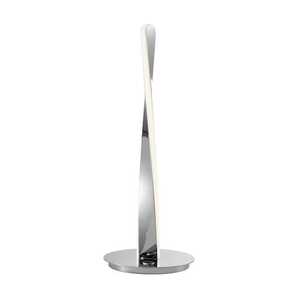 Finesse Decor Tomlinson 19 in. Touch Dimmable Integrated LED Chrome Table Lamp