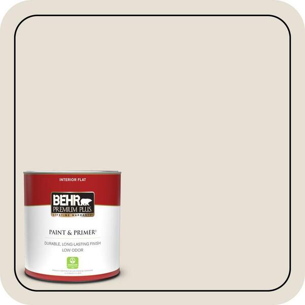BEHR PREMIUM PLUS 1 qt. #N310-1 Sand Drift Flat Low Odor Interior Paint & Primer
