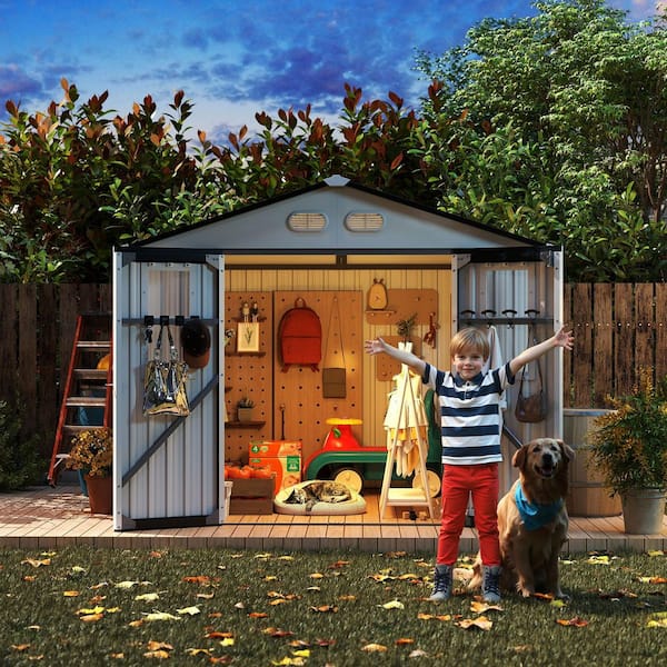 Ama pear 8 ft. W x 8 ft. D Metal Outdoor Storage Shed with