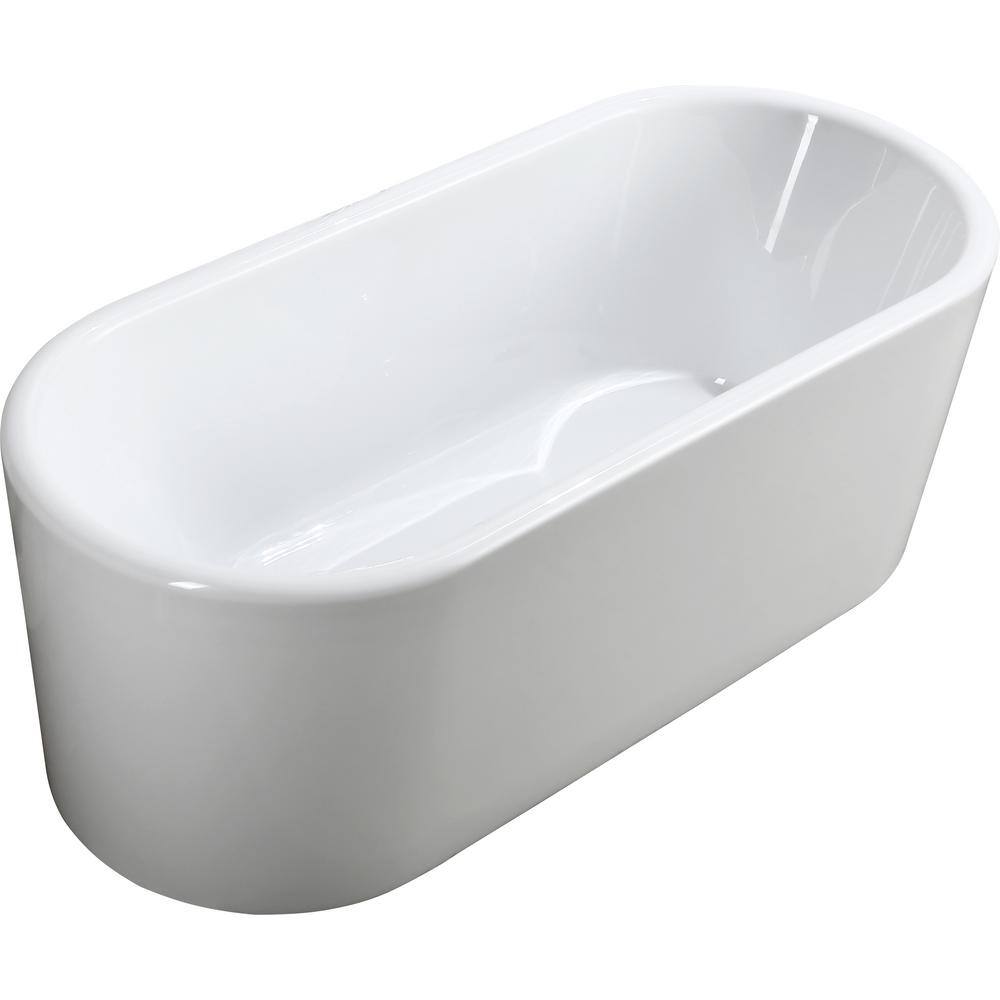 Bellaterra Home Padua 63 in. Acrylic Flatbottom Non-Whirlpool ...