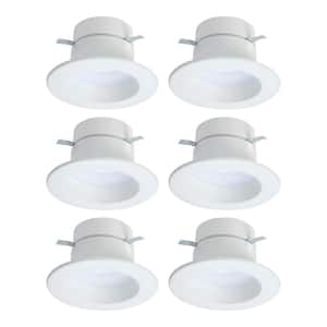 RL 4 in. Selectable CCT 2700-5000K Integrated LED White Recessed Ceiling Light Trim Extra Brightness 915 Lumens (6-Pack)