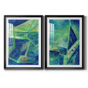Geometric in Cool I by Wexford Homes 2 Pieces Framed Abstract Paper Art Print 26.5 in. x 36.5 in.